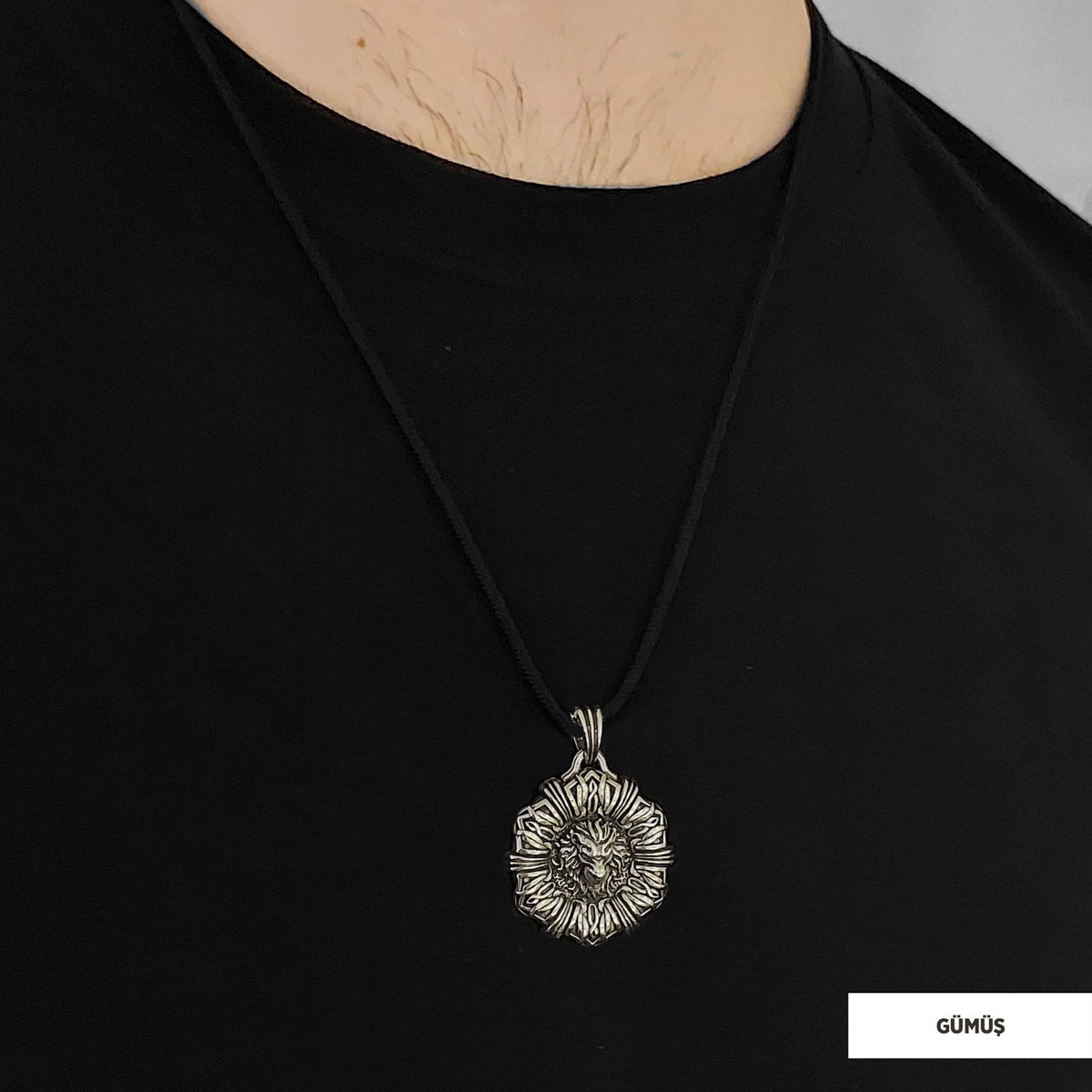 925 Ayar Gümüş Aslan Kolye 925 Ayar Gümüş Aslan Kolye