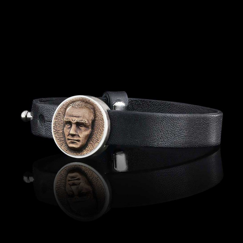 925 Ayar Gümüş Atatürk Silüetli Bileklik