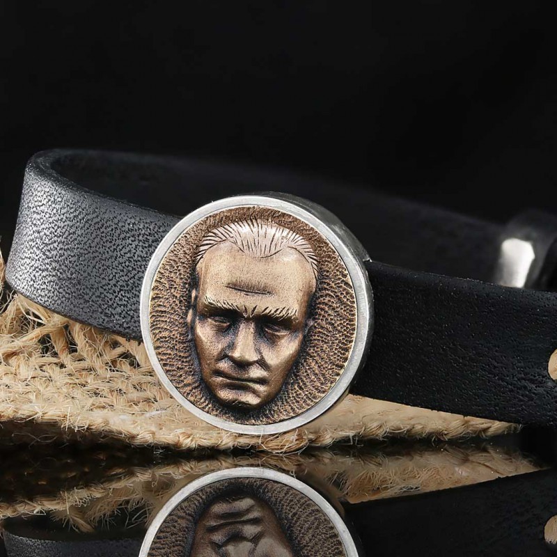 925 Ayar Gümüş Atatürk Silüetli Bileklik