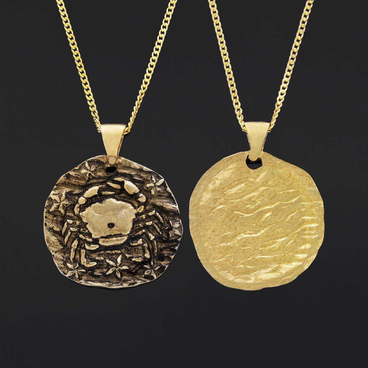 925 Ayar Gümüş Gold Kaplama Özel Tasarım Yengeç Burcu Kolye 925 Ayar Gümüş Gold Kaplama Özel Tasarım Yengeç Burcu Kolye