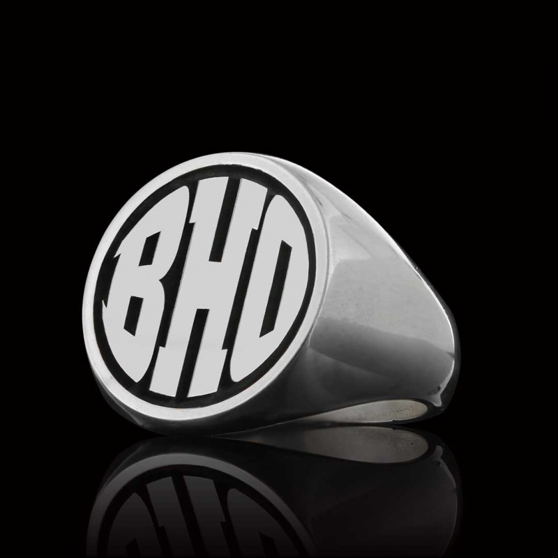 925 Ayar Gümüş Monogram BHO Harfli Yüzük