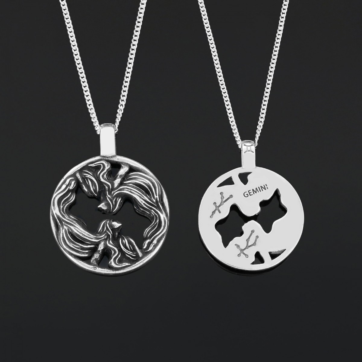 925 Ayar Gümüş Özel Üretim İkizler Burcu Kolye 925 Ayar Gümüş Özel Üretim İkizler Burcu Kolye
