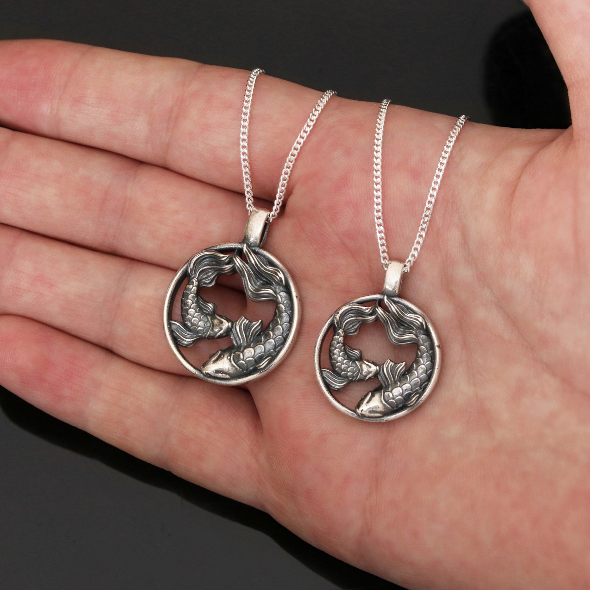 Balık Burcu Kolye 925 Ayar Gümüş Özel Üretim Balık Burcu Kolye 925 Ayar Gümüş Özel Üretim