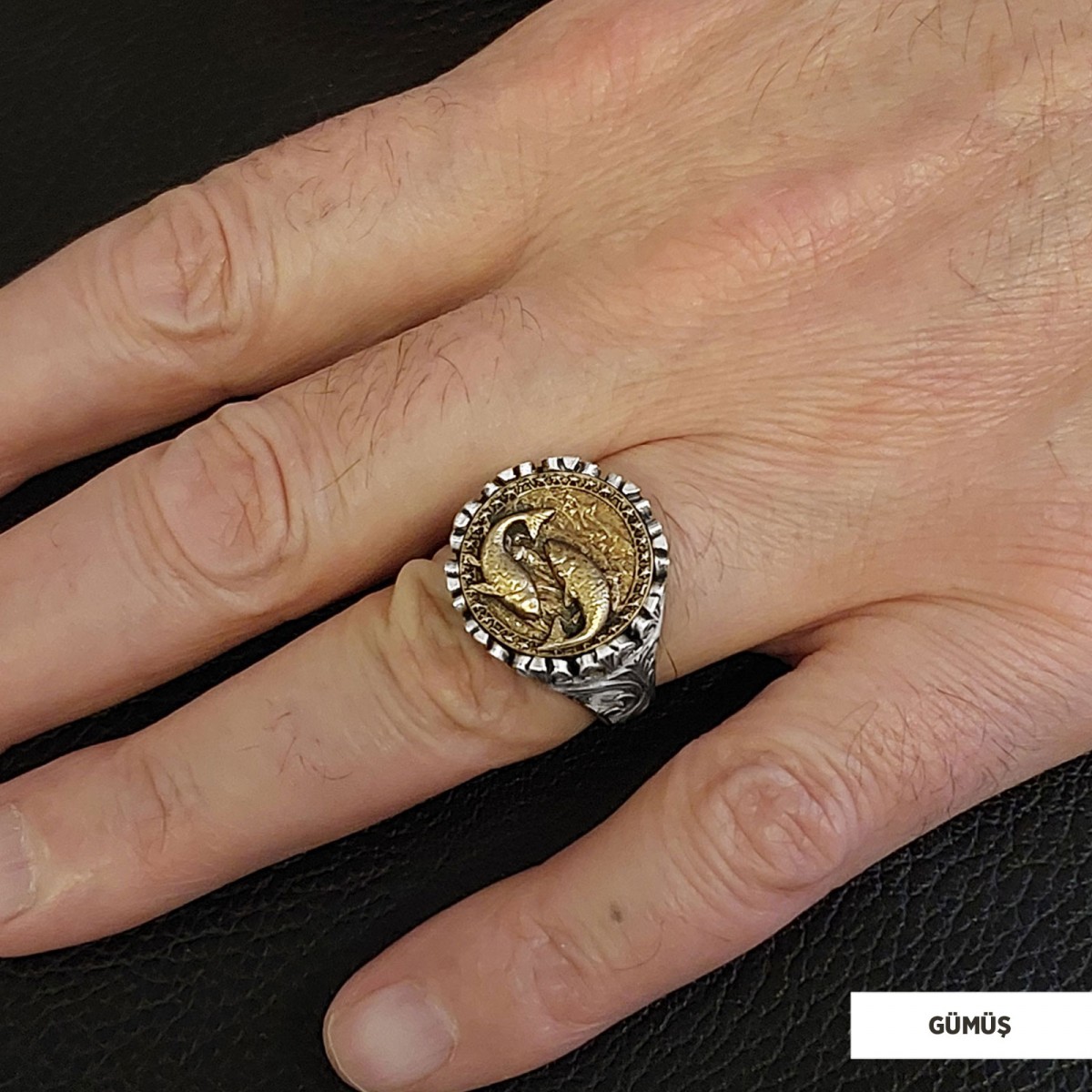 Balık Burcu Yüzük, 925 Ayar Gümüş Balık Burç Yüzük Balık Burcu Yüzük, 925 Ayar Gümüş Balık Burç Yüzük