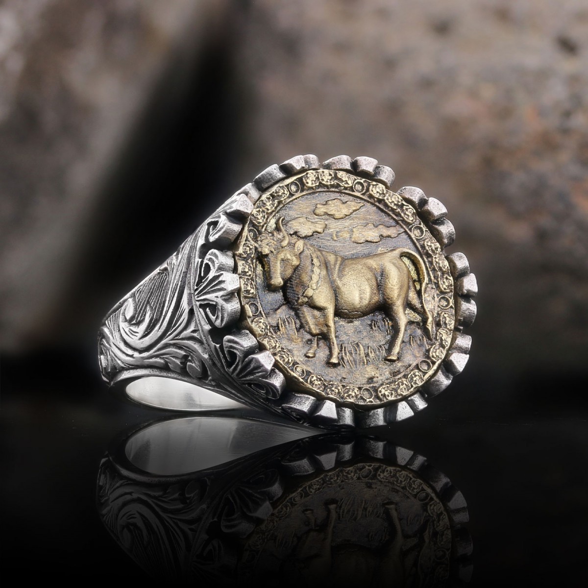 Boğa Burcu Yüzük, 925 Ayar Gümüş Boğa Burç Yüzük Boğa Burcu Yüzük, 925 Ayar Gümüş Boğa Burç Yüzük