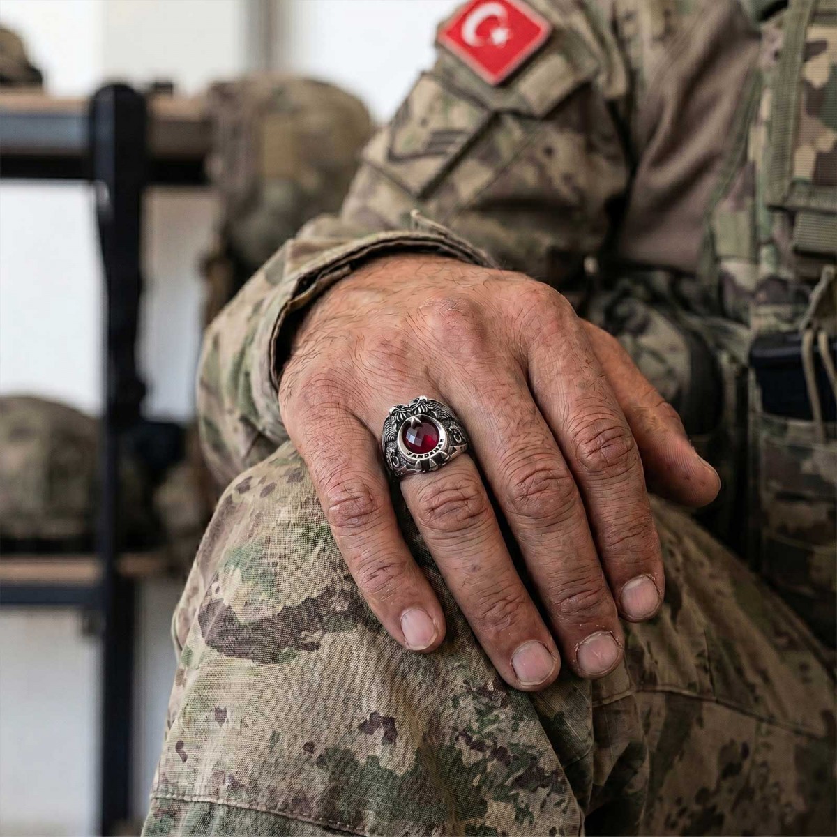 Çift Başlı Kartal Jandarma Uzman Komando Yüzüğü 2026 Uluyan Kurt Logolu