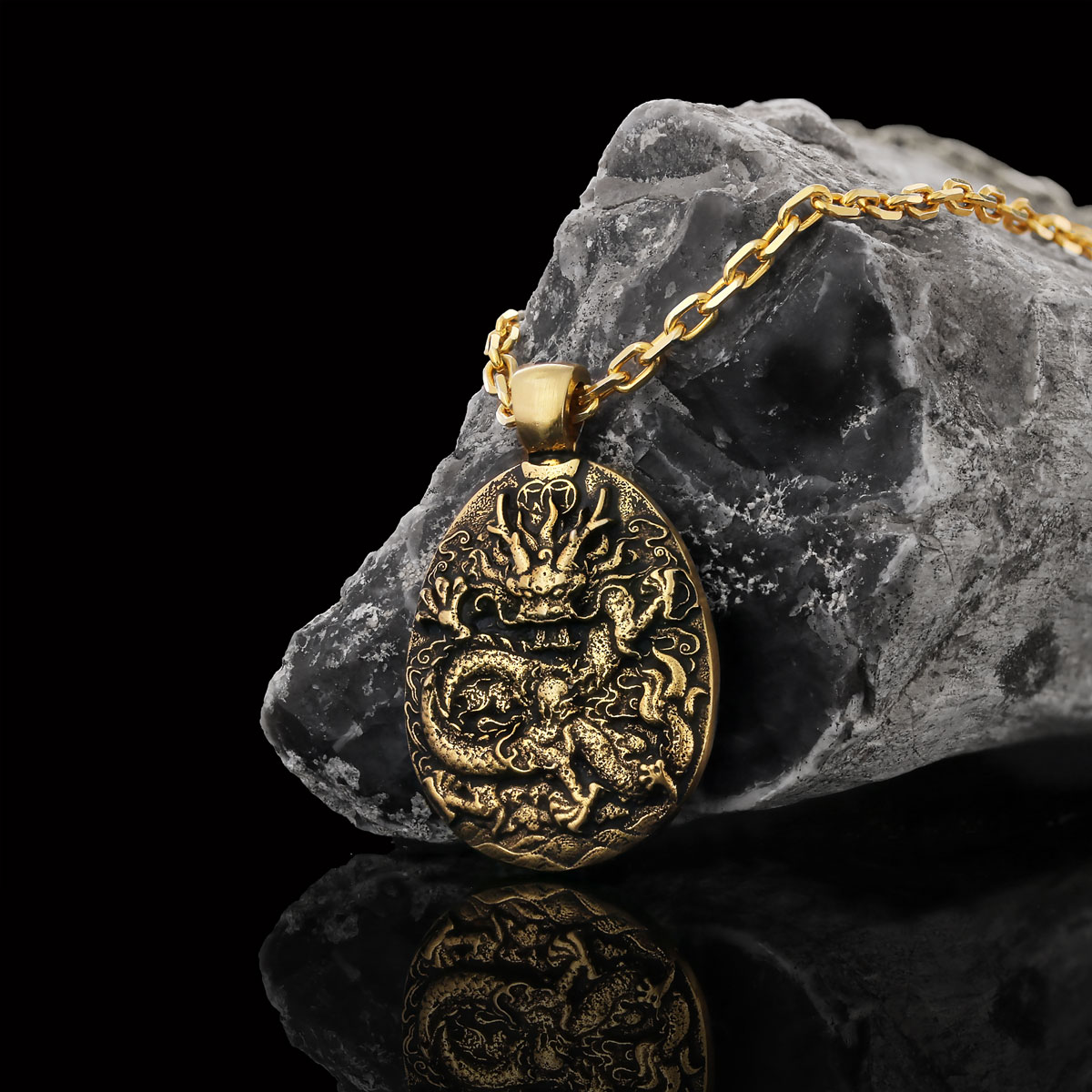 Ejderha Kolye Gold-Zincir