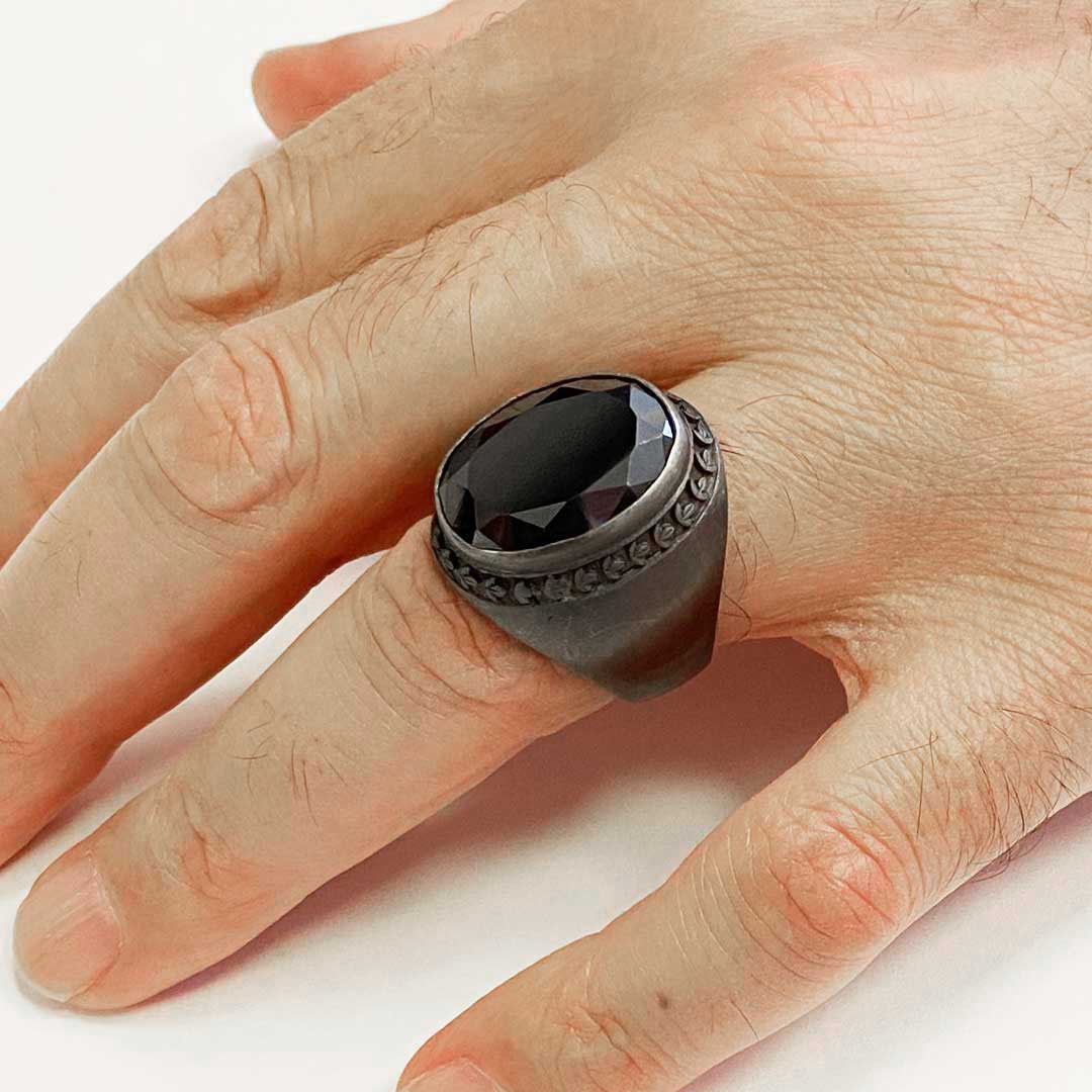 El İşi Özel Tasarım Oniks Taşlı Gümüş Yüzük, Oniks Yüzük, Siyah Akik Yüzük El İşi Özel Tasarım Oniks Taşlı Gümüş Yüzük, Oniks Yüzük, Siyah Akik Yüzük