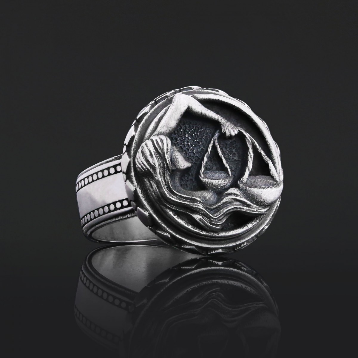 El Yapımı Kadın Terazi Burcu 925 Ayar Gümüş Yüzük El Yapımı Kadın Terazi Burcu 925 Ayar Gümüş Yüzük