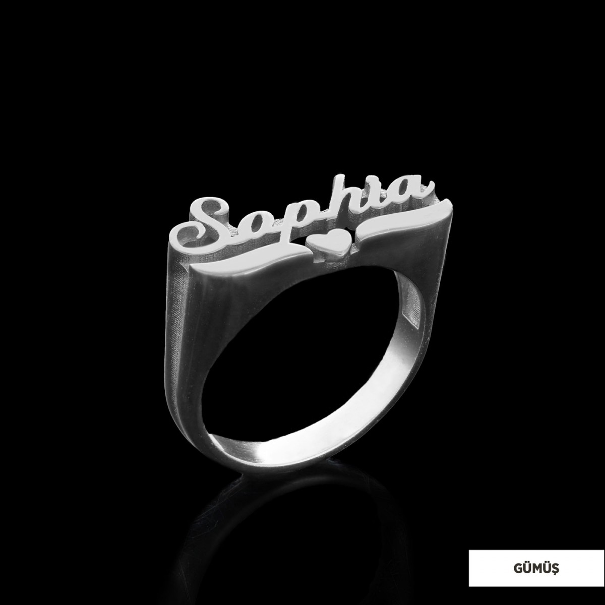 İsimli Özel Tasarım Kadın Gümüş Yüzük
