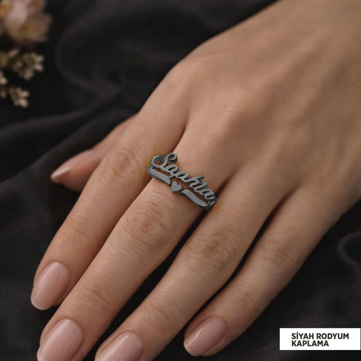 İsimli Özel Tasarım Kadın Gümüş Yüzük