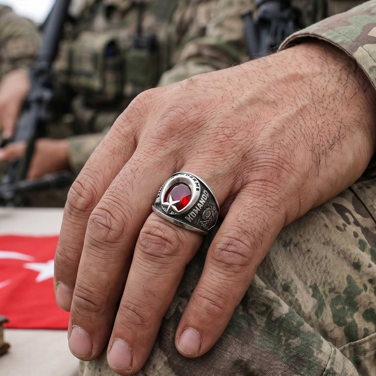 Jandarma Uzman Komando Yüzüğü 2026 Osmanlı Devlet Armalı