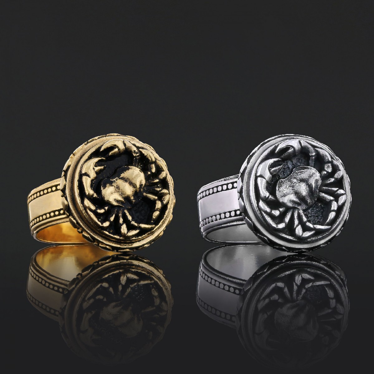 Kadın Yengeç Burcu 925 Ayar Gümüş Yüzük Kadın Yengeç Burcu 925 Ayar Gümüş Yüzük