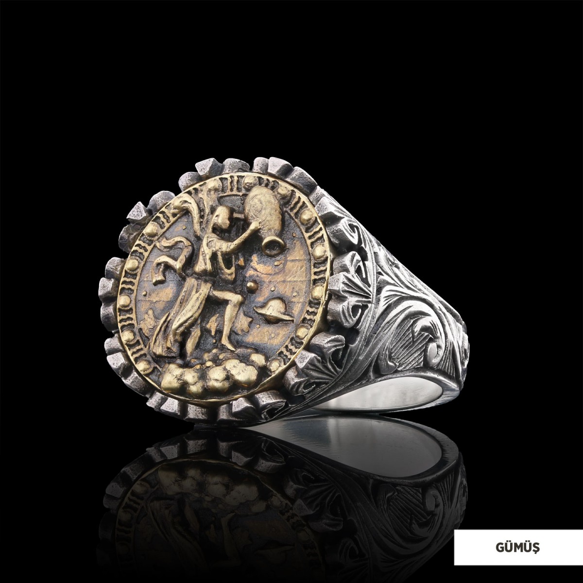 Kova Burcu Yüzük, 925 Ayar Gümüş Kova Burç Yüzük Kova Burcu Yüzük, 925 Ayar Gümüş Kova Burç Yüzük