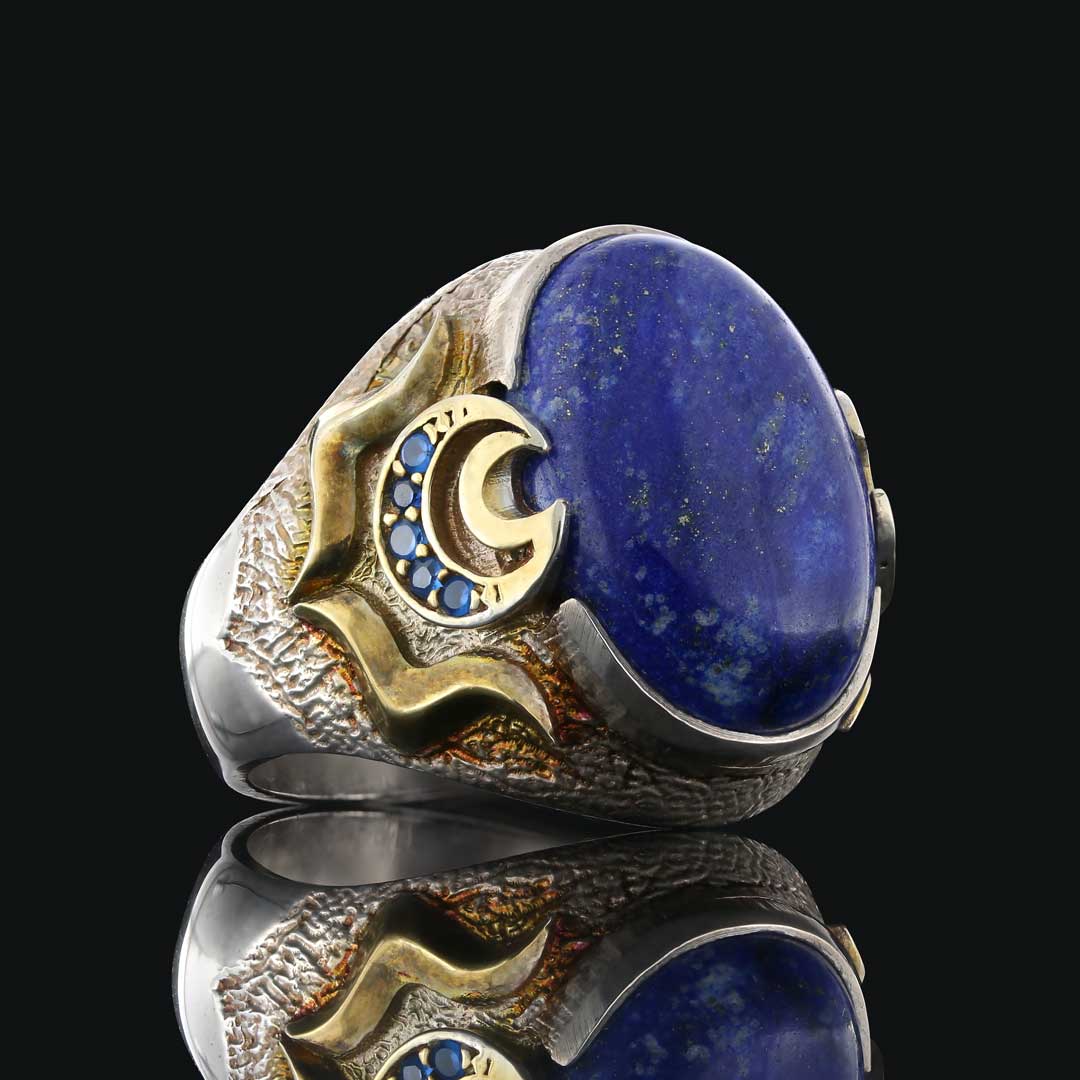 Lapis Taşlı Özel Tasarım Gümüş Erkek Yüzük, Lapis Erkek Yüzük Lapis Taşlı Özel Tasarım Gümüş Erkek Yüzük, Lapis Erkek Yüzük