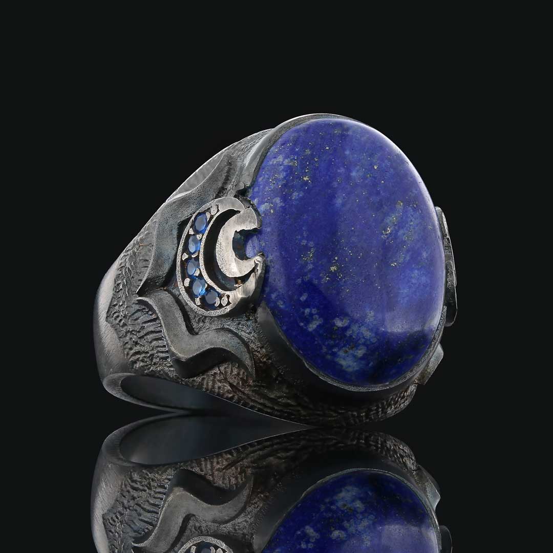 Lapis Taşlı Özel Tasarım Gümüş Erkek Yüzük, Lapis Erkek Yüzük