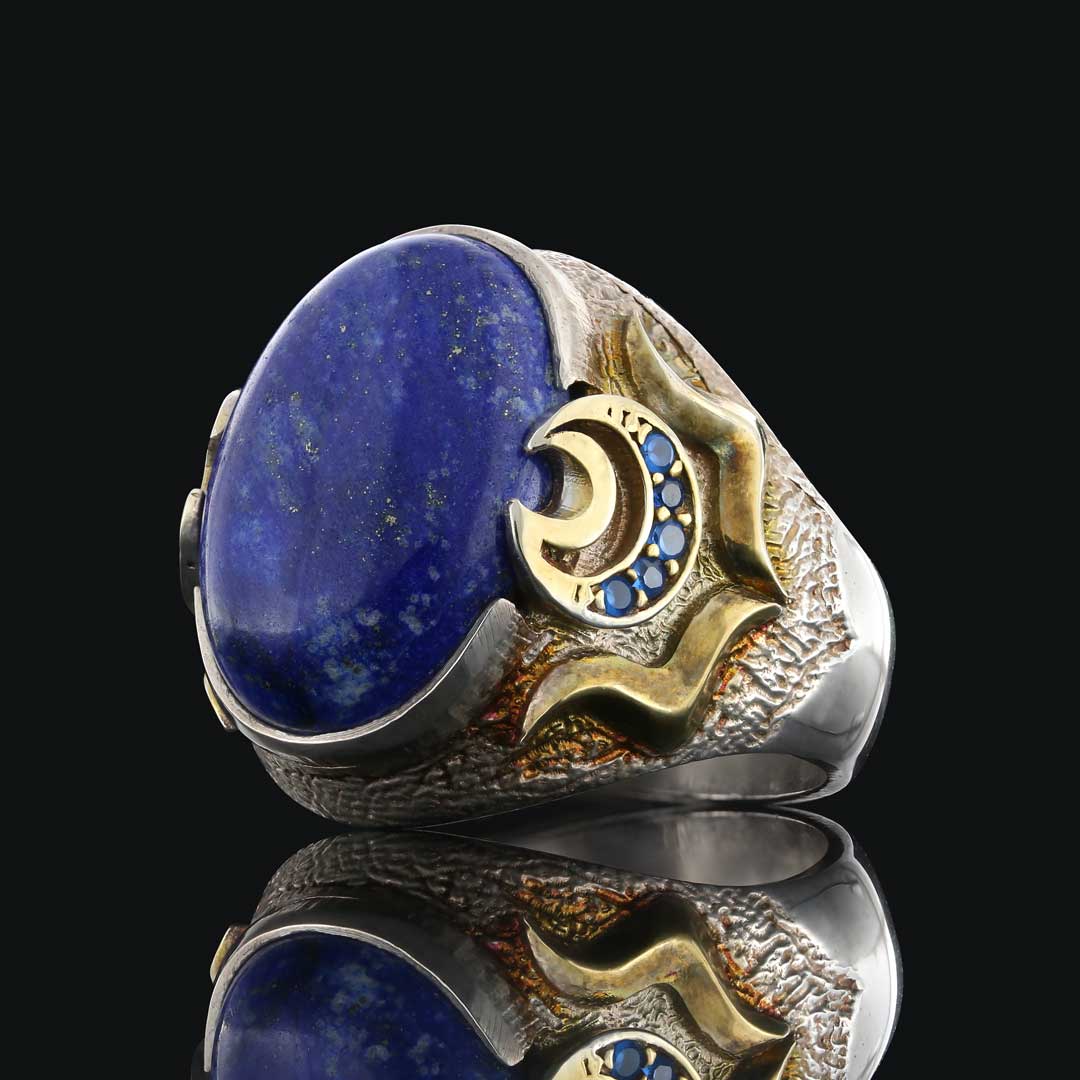 Lapis Taşlı Özel Tasarım Gümüş Erkek Yüzük, Lapis Erkek Yüzük Lapis Taşlı Özel Tasarım Gümüş Erkek Yüzük, Lapis Erkek Yüzük