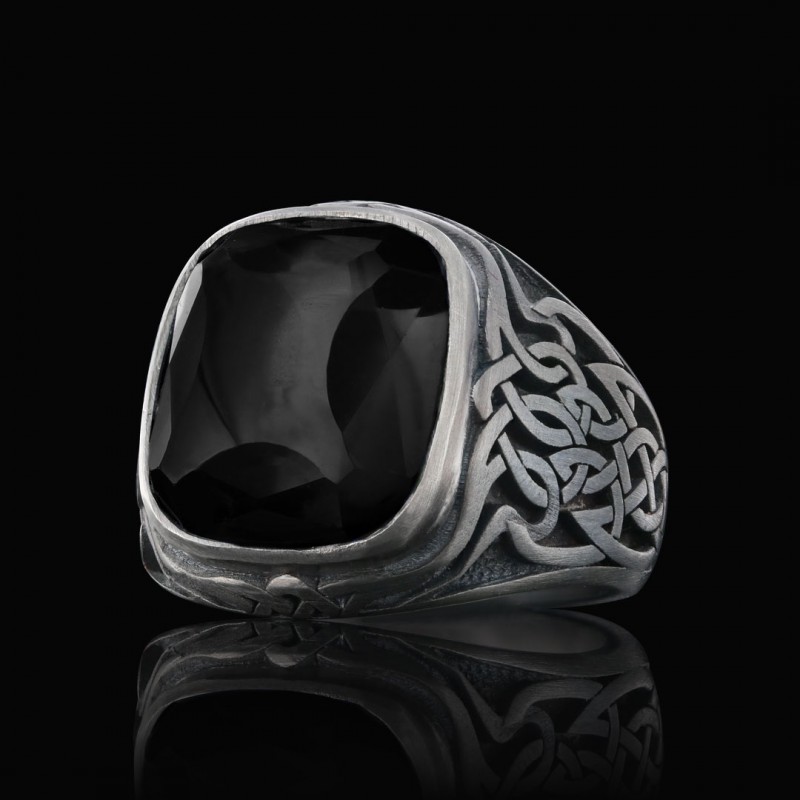 Özel Tasarım 925 Ayar Gümüş Motifli Erkek Yüzüğü
