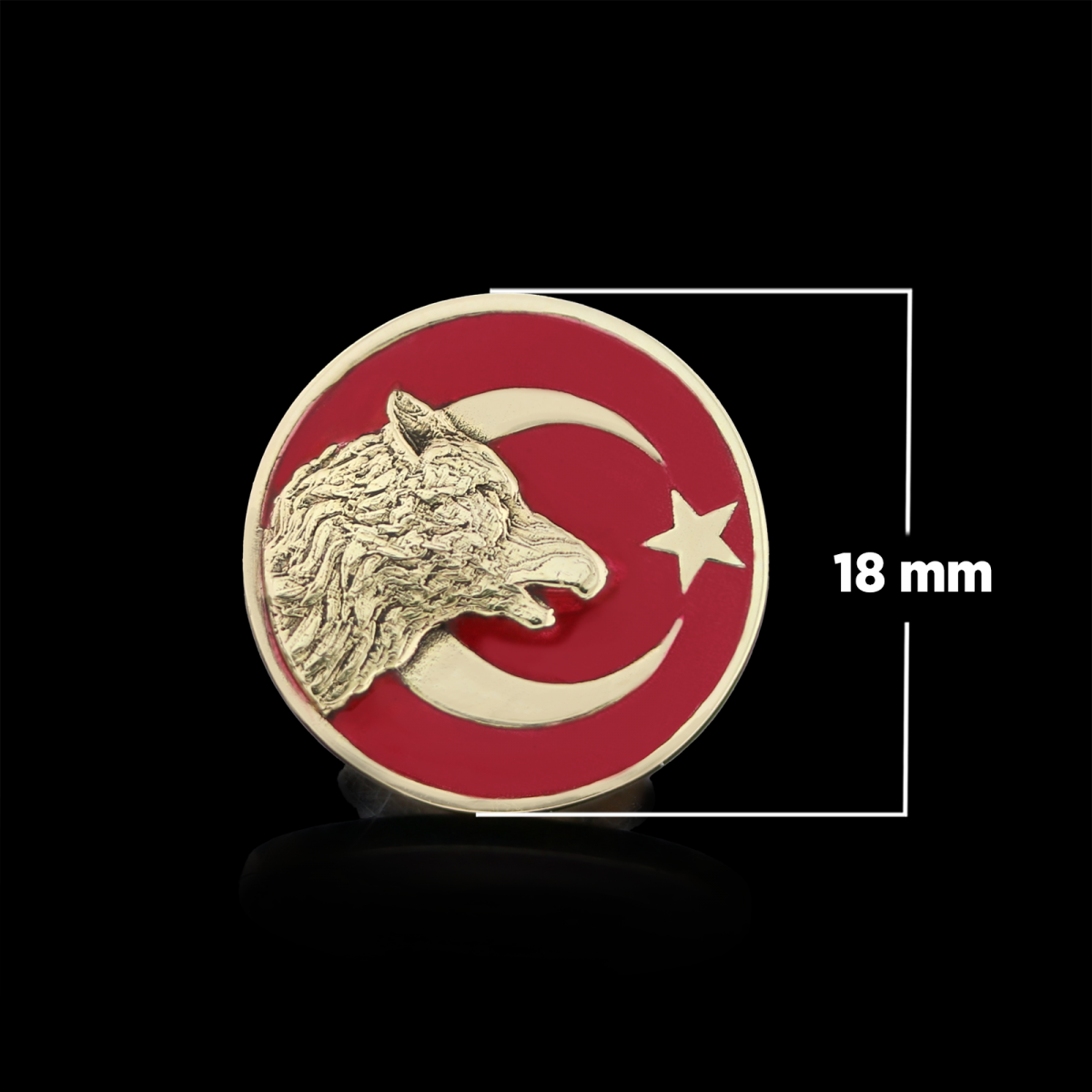 Özel Tasarım Ay Yıldız Kurt Rozet, Gümüş Kurt Rozet