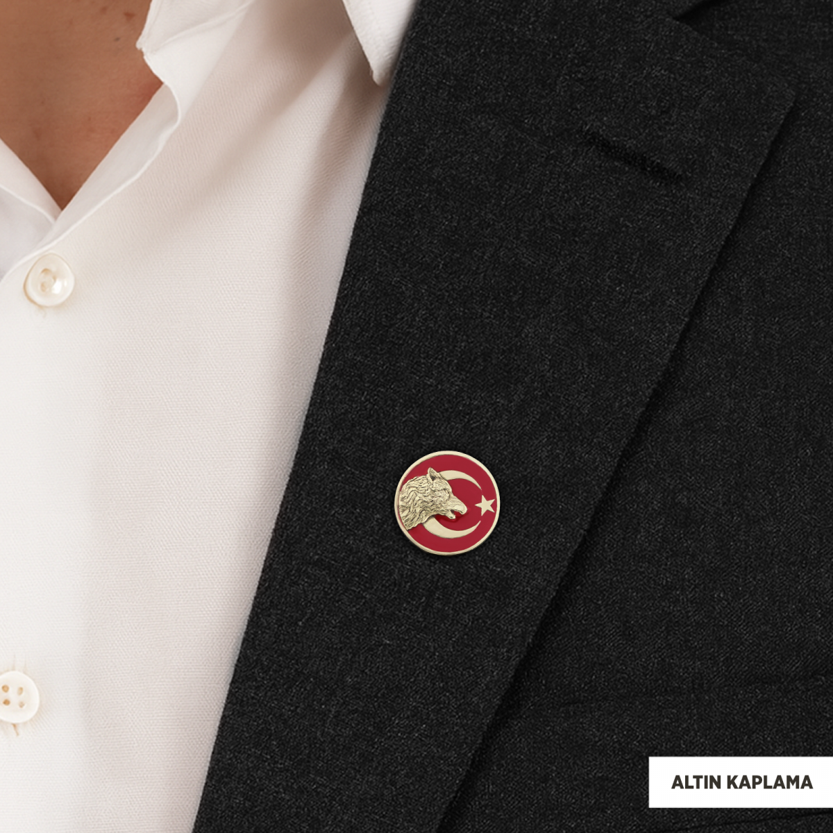 Özel Tasarım Ay Yıldız Kurt Rozet, Gümüş Kurt Rozet