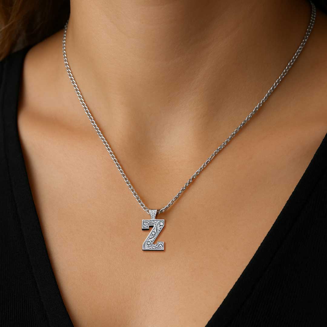 Özel Tasarım El Yapımı Üç Boyutlu Z Harfli Unisex Gümüş ve Gold Kaplama Kolye Özel Tasarım El Yapımı Üç Boyutlu Z Harfli Unisex Gümüş ve Gold Kaplama Kolye