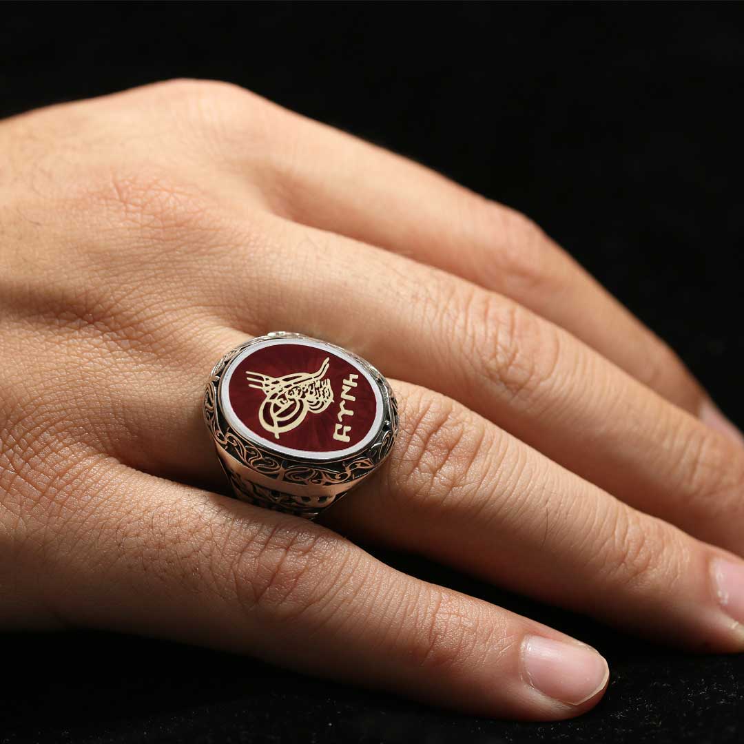 Tuğralı Gümüş Erkek Yüzüğü 925 Ayar Tuğralı Gümüş Erkek Yüzüğü 925 Ayar