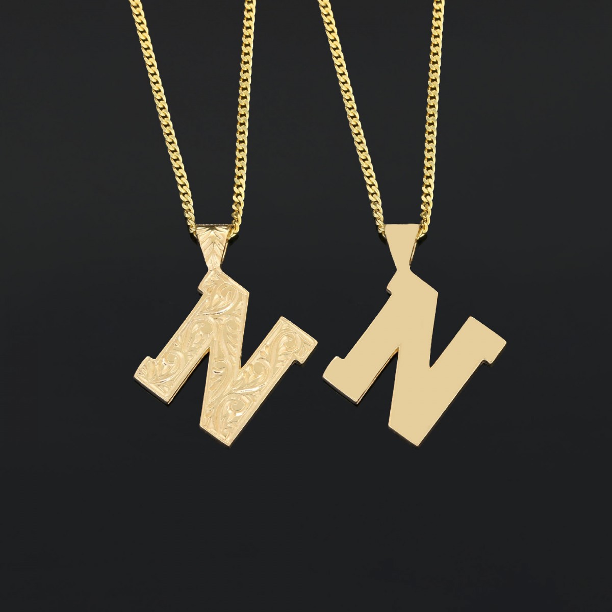 Üç Boyutlu Kişiye Özel İsminin Baş Harfi N Gümüş ve Gold Kaplama Kolye Üç Boyutlu Kişiye Özel İsminin Baş Harfi N Gümüş ve Gold Kaplama Kolye