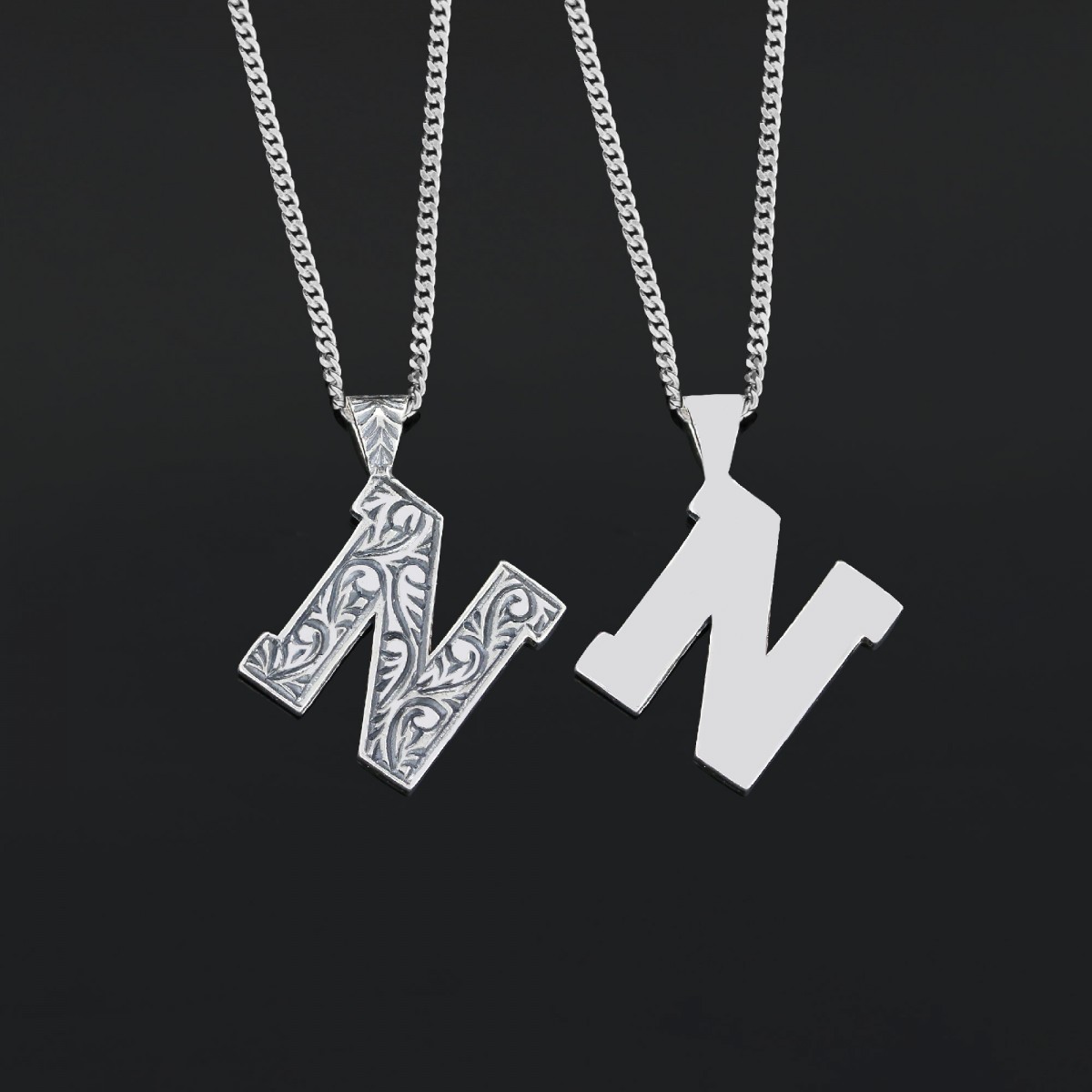 Üç Boyutlu Kişiye Özel İsminin Baş Harfi N Gümüş ve Gold Kaplama Kolye Üç Boyutlu Kişiye Özel İsminin Baş Harfi N Gümüş ve Gold Kaplama Kolye