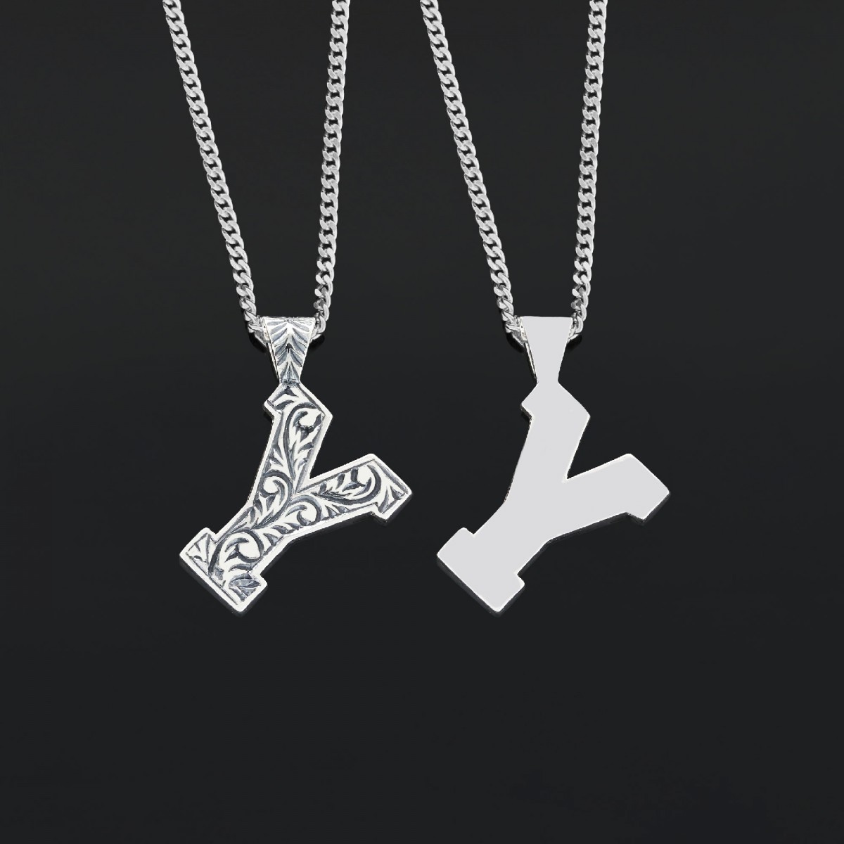 Üç Boyutlu Y Harfli Unisex Özel Tasarım El Yapımı Gümüş ve Gold Kaplama Kolye Üç Boyutlu Y Harfli Unisex Özel Tasarım El Yapımı Gümüş ve Gold Kaplama Kolye