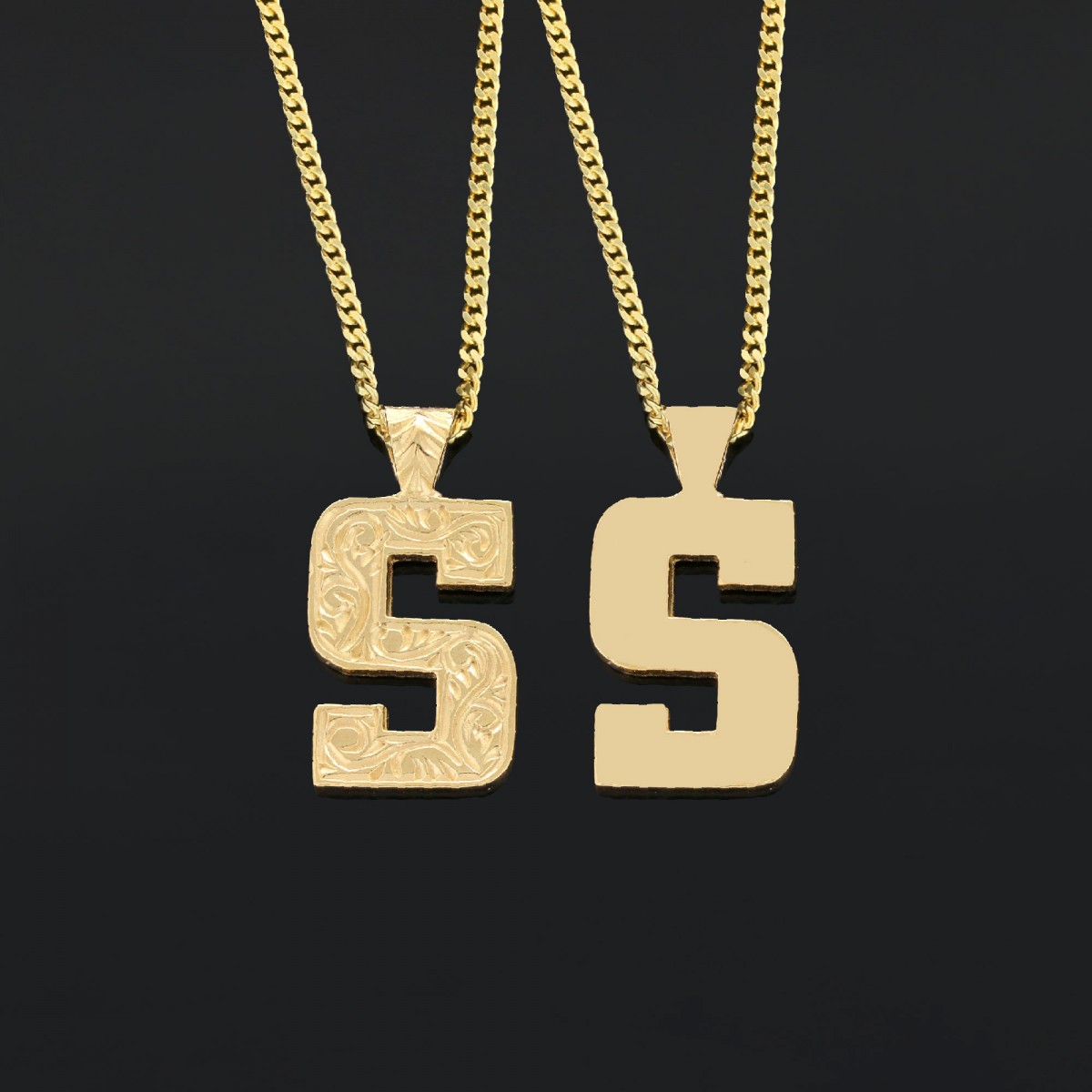 Unisex Üç Boyutlu Özel Üretim Gümüş ve Gold Kaplama S Harfli Hediye Kolye Unisex Üç Boyutlu Özel Üretim Gümüş ve Gold Kaplama S Harfli Hediye Kolye