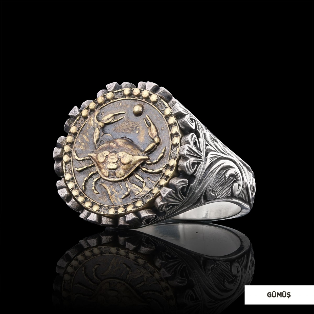 Yengeç Burcu Yüzük, 925 Ayar Gümüş Yengeç Burç Yüzük Yengeç Burcu Yüzük, 925 Ayar Gümüş Yengeç Burç Yüzük