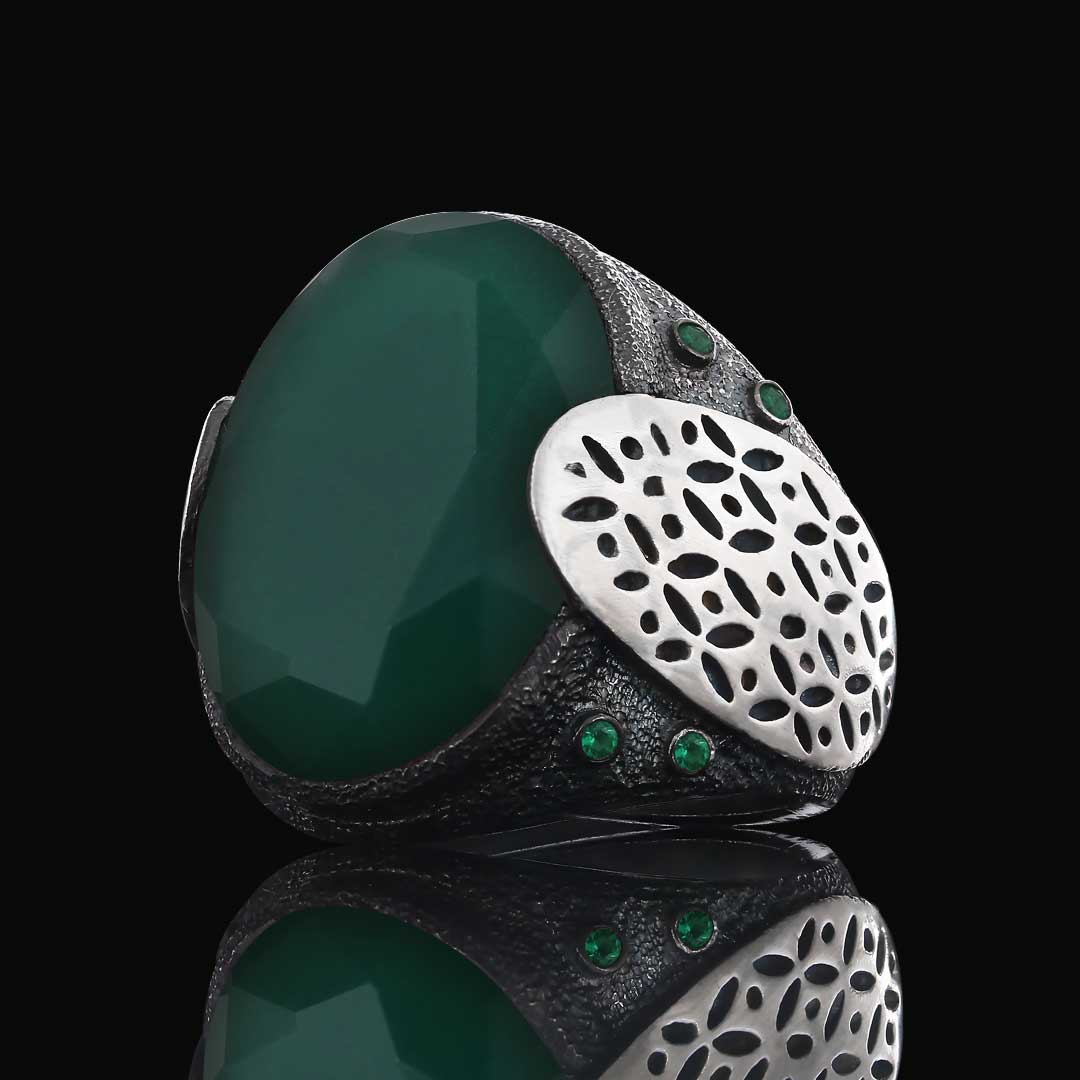 Tourmaline Taşlı Erkek Yüzük, Yüzük, Özel Tasarım Tourmaline Yüzük