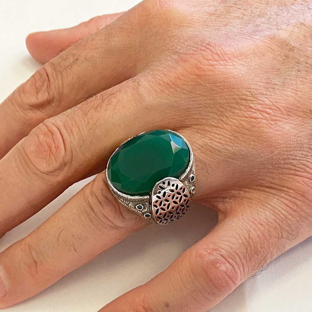 Tourmaline Taşlı Erkek Yüzük, Yüzük, Özel Tasarım Tourmaline Yüzük