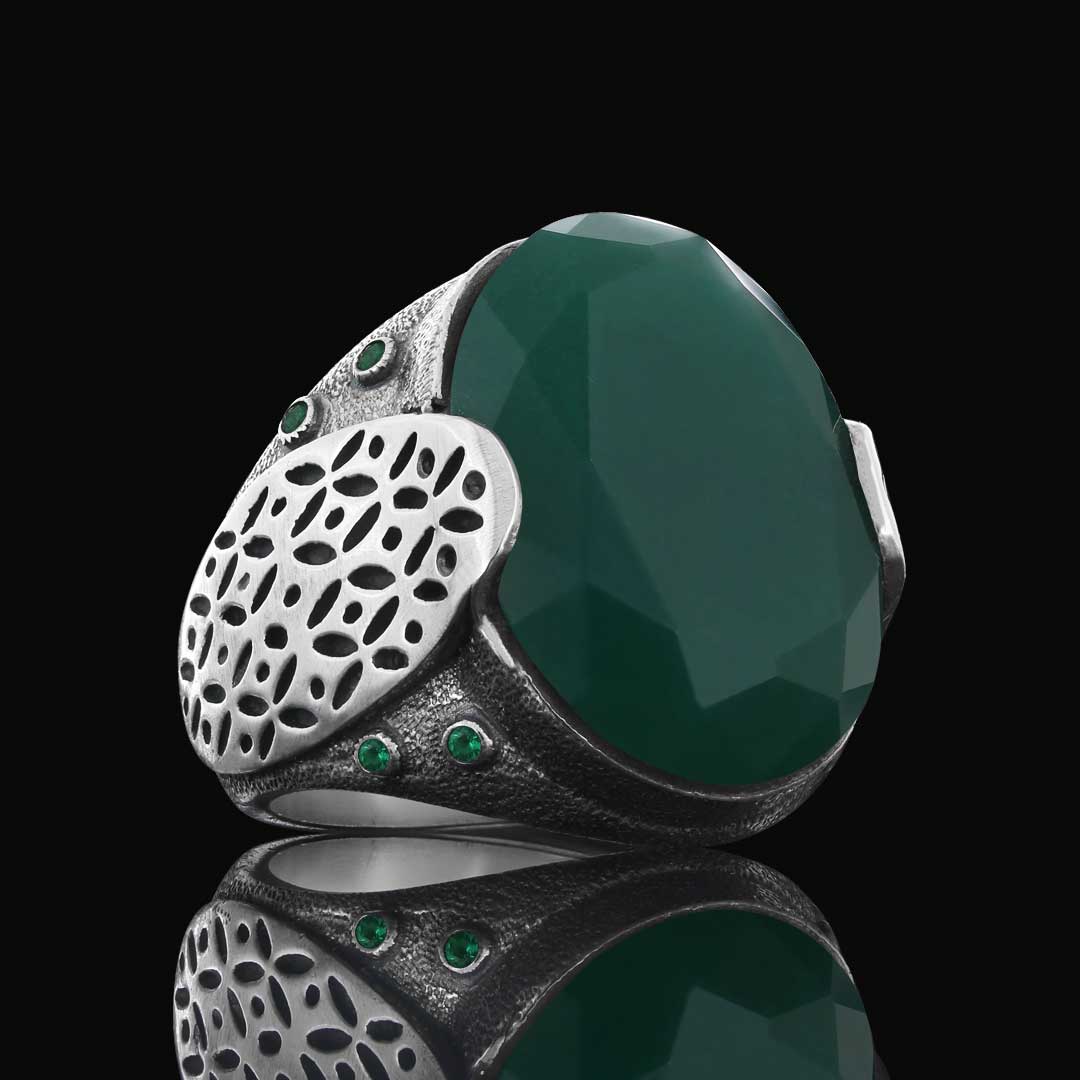 Tourmaline Taşlı Erkek Yüzük, Yüzük, Özel Tasarım Tourmaline Yüzük