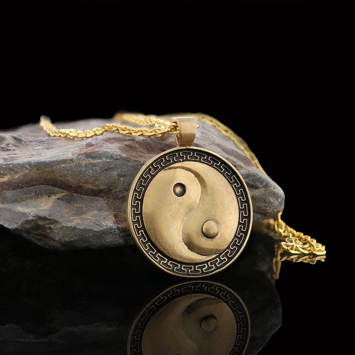 Yin Yang Kolye Gold-Zincir