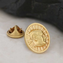 3 Boyutlu Atatürk Silüet Gümüş Rozet