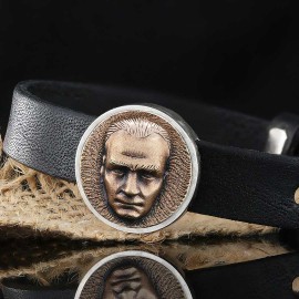 925 Ayar Gümüş Atatürk Silüetli Bileklik