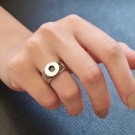 925 Ayar Gümüş Monogram O Harfi Kadın Yüzüğü