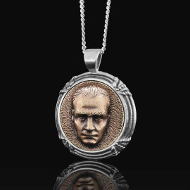 925 Ayar Gümüş Özel Tasarım Atatürk Portre Kolye