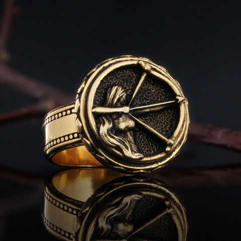 925 Ayar Gümüş Özel Üretim El Yapımı Yay Burcu Yüzük