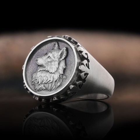 Alfa Kurt Yüzük, Kişiye Özel Üretim Bozkurt Yüzük, 925 Ayar Gümüş Ulu Kurt Erkek Yüzük