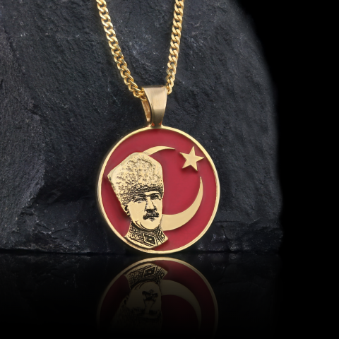 Ay Yıldız Atatürk Kolye, Özel Tasarım Ay Yıldız Atatürk Kolye, Gümüş Ay Yıldız Atatürk Kolye