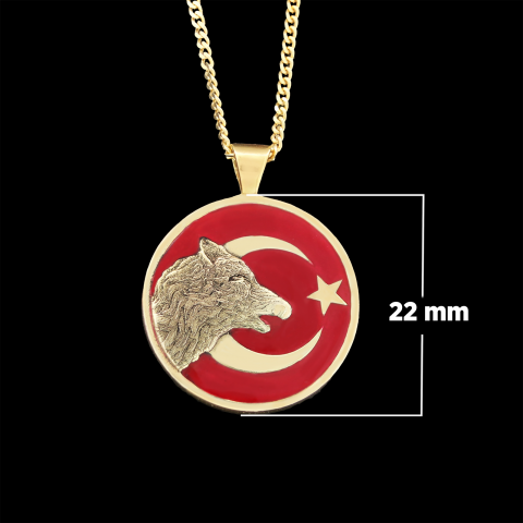 Ay Yıldız Bozkurt Kolye, Özel Tasarım Ay Yıldız Ulu Bozkurt Kolye, Gümüş Ay Yıldız Yalnız Kurt Kolye