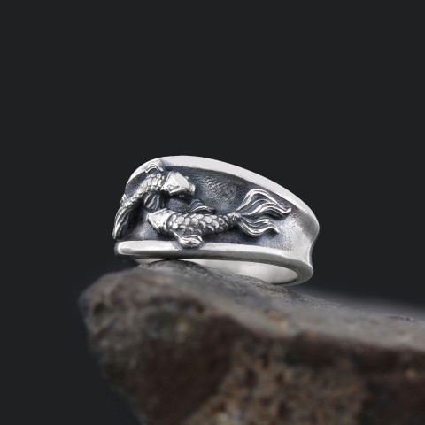 Balık Burcu 925 Ayar Gümüş Özel Üretim Yüzük