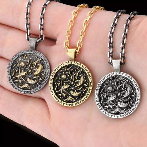 Balık ve Lotus Kolye