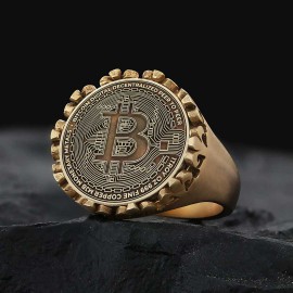 Bitcoin Hatıra Para 925 Ayar Gümüş Yüzük