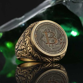 925 Ayar Gümüş Bitcoin Hatıra Yüzük