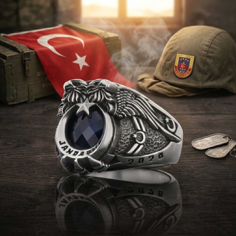 Çift Başlı Kartal Jandarma Komando Yüzüğü 2026
