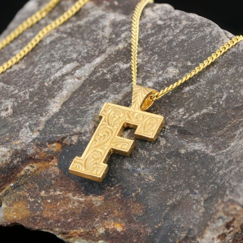 El Yapımı 925 Ayar Gümüş Özel Tasarım F Harfli Kadın Kolye