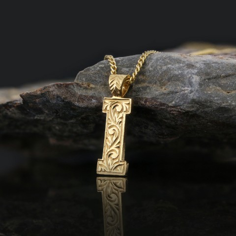 El Yapımı Özel Üretim 925 Ayar Gümüş I Harfli Kadın Kolye